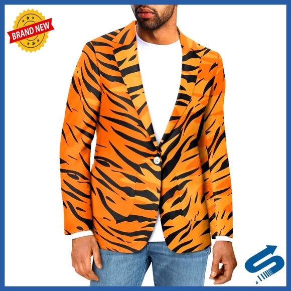 Slim Fit Blazer One Button Notched Lapel Sport Coat Business Casual Jacket